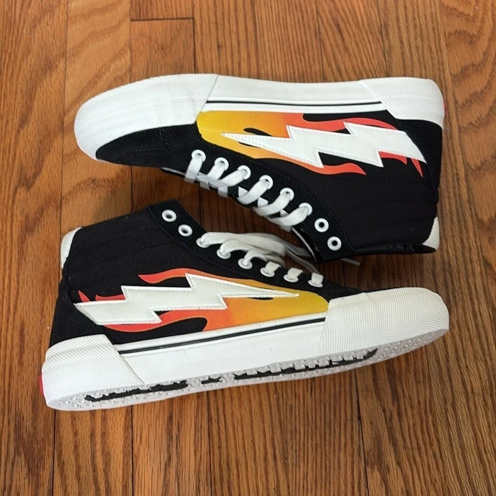 Revenge x Storm Vol 2 High Top‎ Black Flame Lightning Bolt Sneakers Men's 8 NWOB